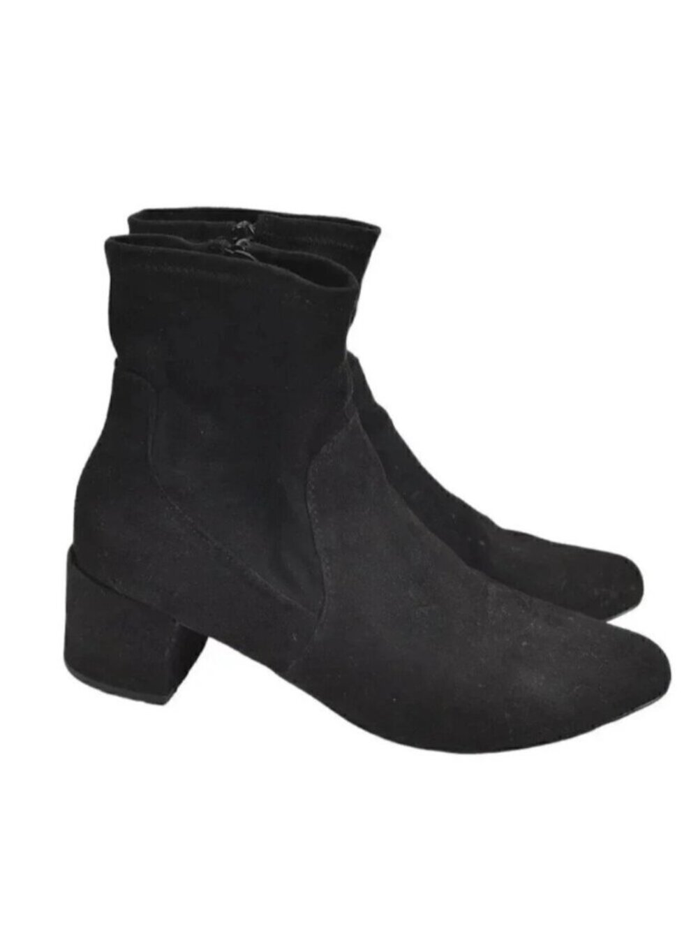 Aldo Suede Ankle Booties Black Sock Boot Side Zipper Size 10